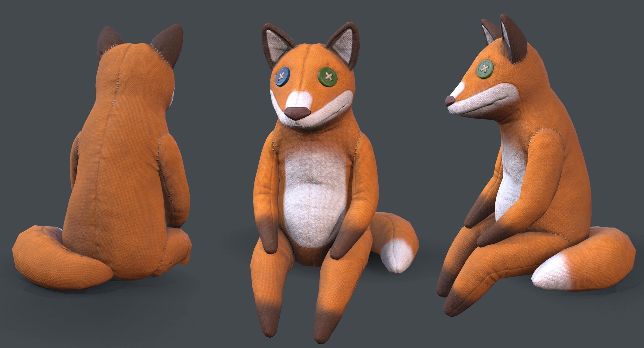 Crazy Fox Toy Low-poly 3D model_2