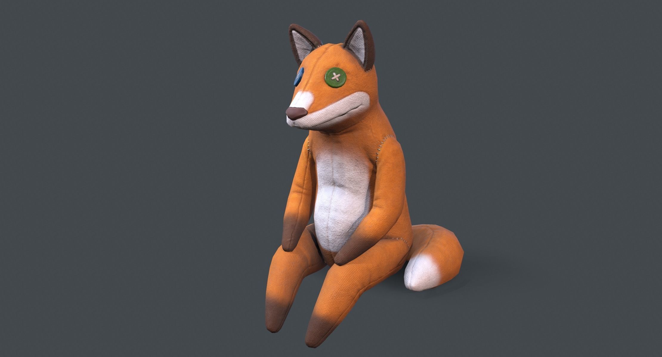 Crazy Fox Toy Low-poly 3D model_1