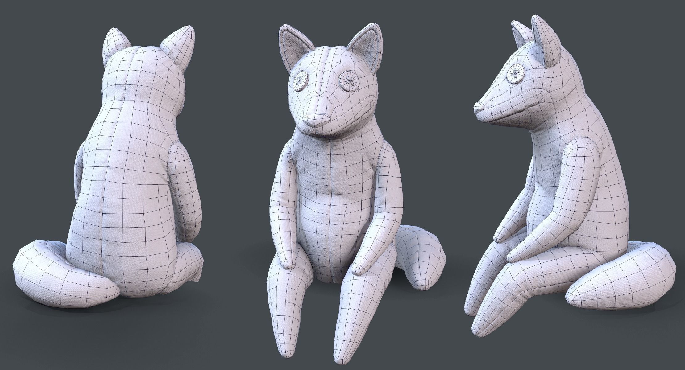 Crazy Fox Toy Low-poly 3D model_3