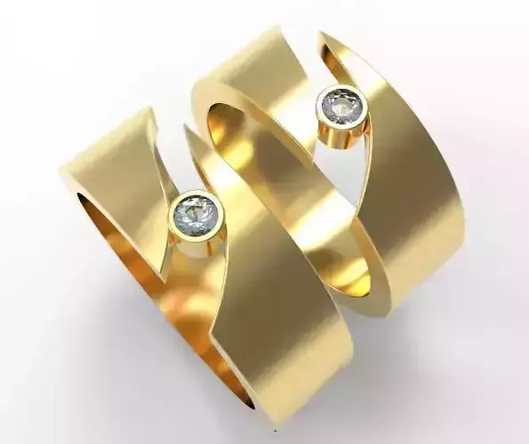 wedding rings 3D print model