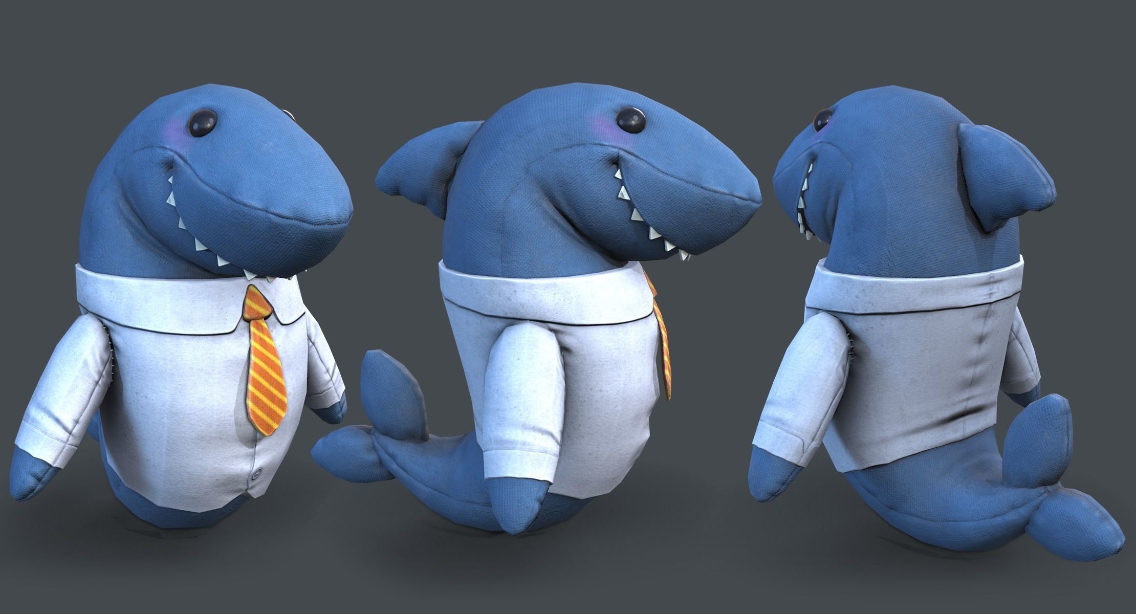 Shark toy Low-poly 3D model_2
