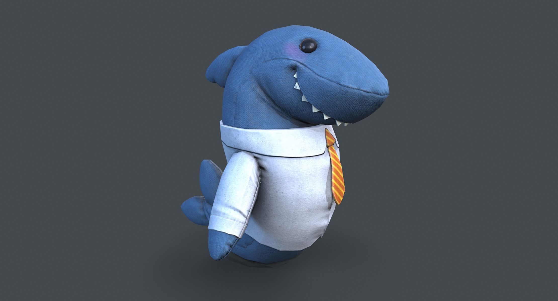 Shark toy Low-poly 3D model_1