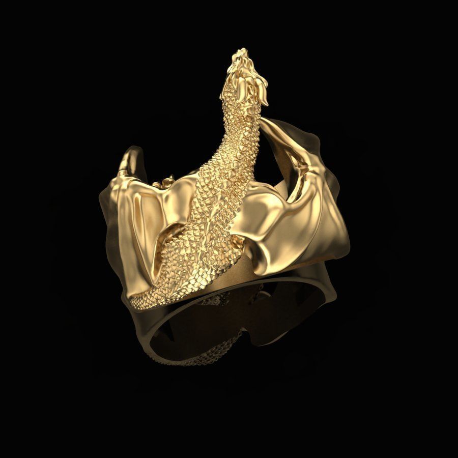 Dragon ring 3D print model_1