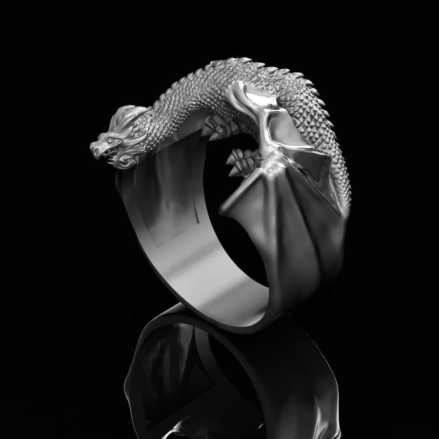 Dragon ring 3D print model_10