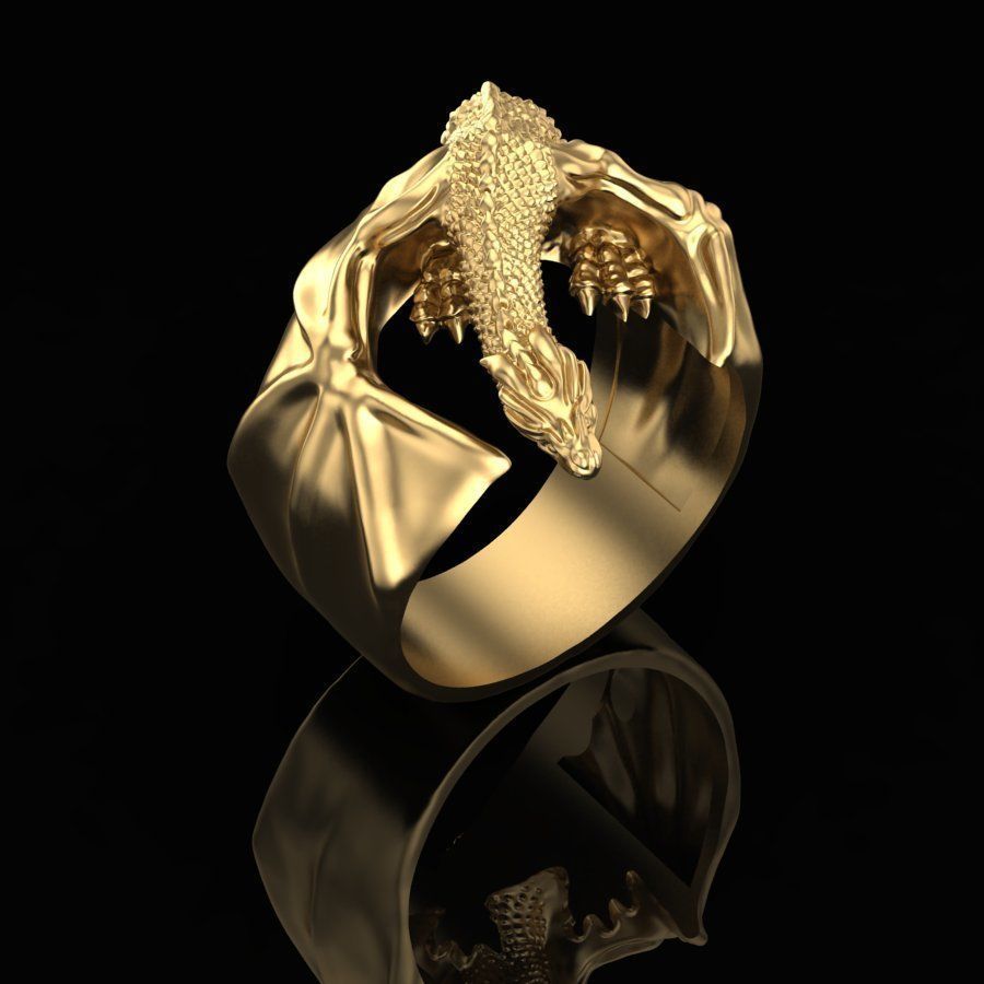 Dragon ring 3D print model_3