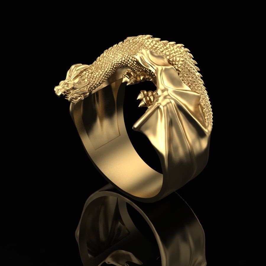 Dragon ring 3D print model_0