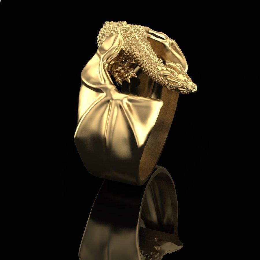 Dragon ring 3D print model_2