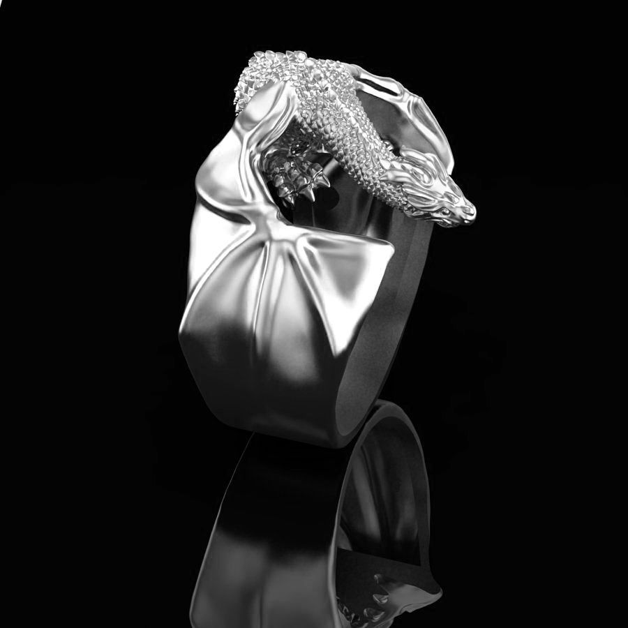 Dragon ring 3D print model_9