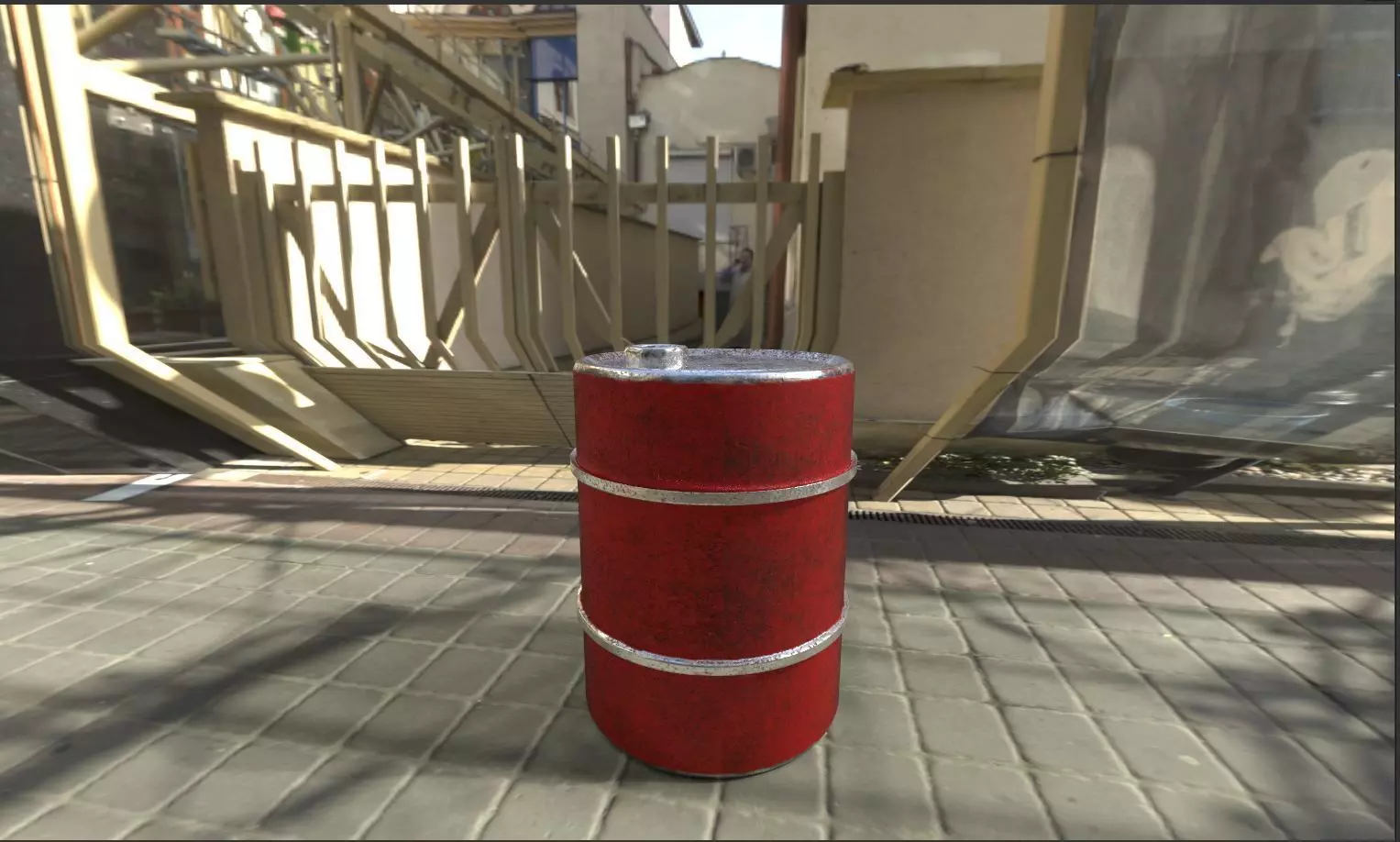 High Poly Oil Barrel 3D Model with baked Textures 3D model
