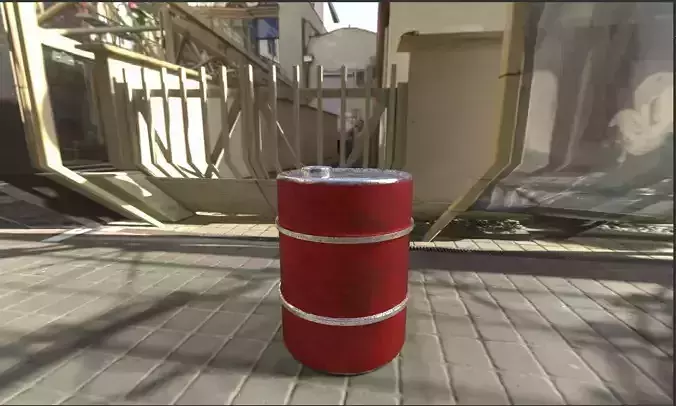 High Poly Oil Barrel 3D Model with baked Textures