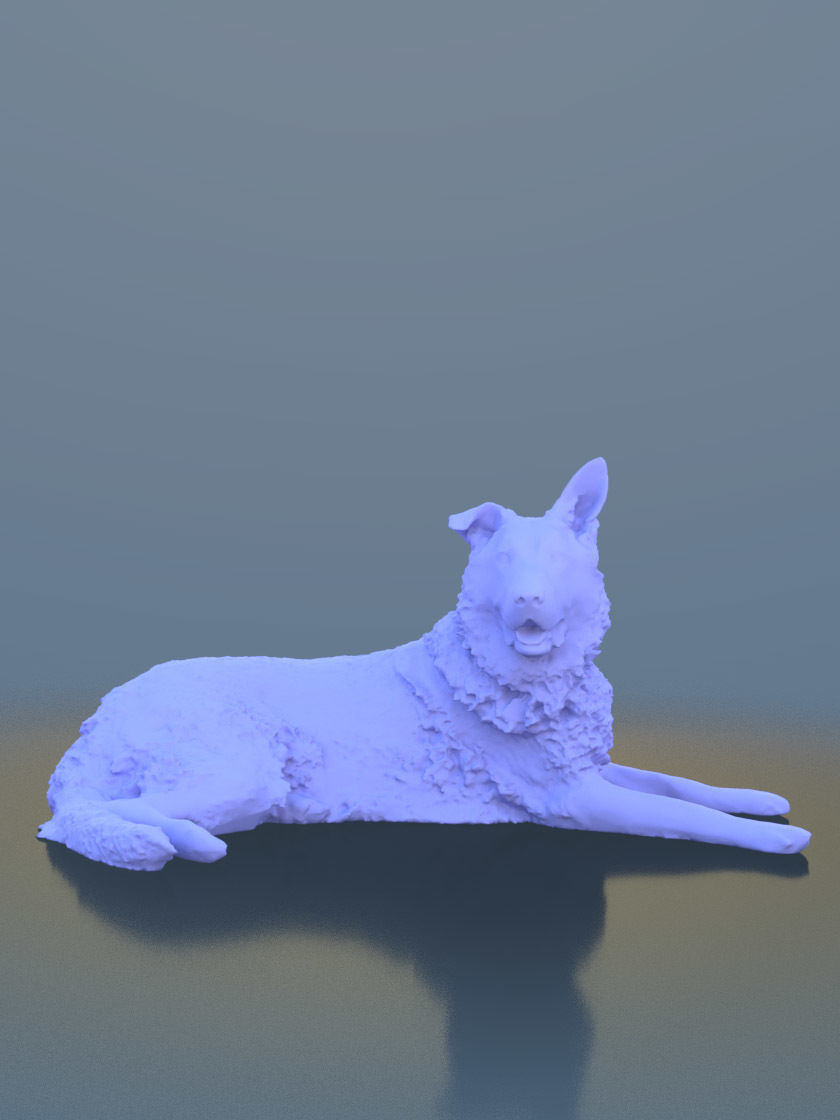 Pepper 10453 - Sitting Dog Shepherd Low-poly 3D model_2