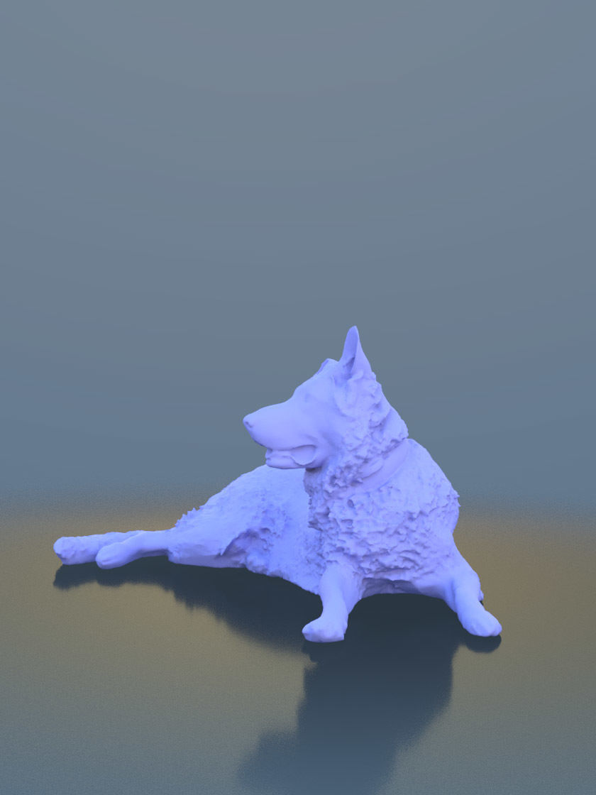 Pepper 10453 - Sitting Dog Shepherd Low-poly 3D model_3