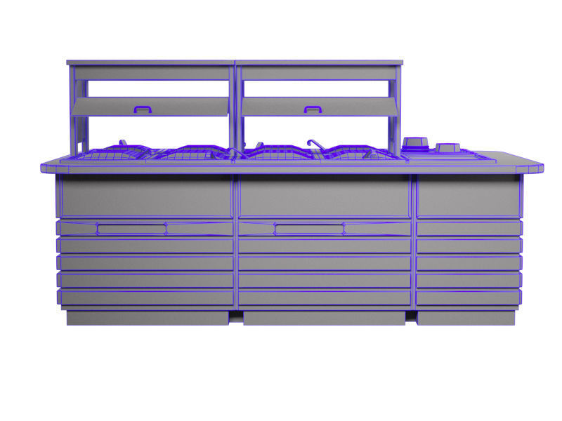 Salad bar Low-poly 3D model_7