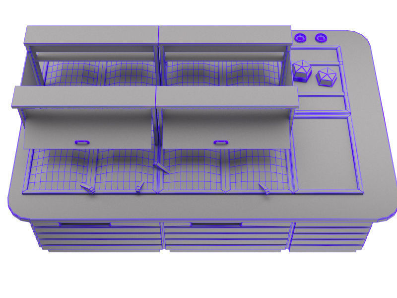 Salad bar Low-poly 3D model_6
