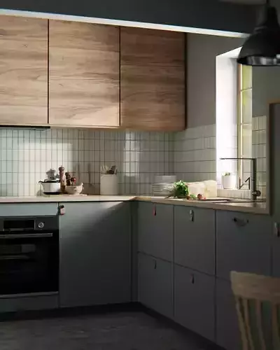 Blue Kitchen - Realistic Interior Scene
