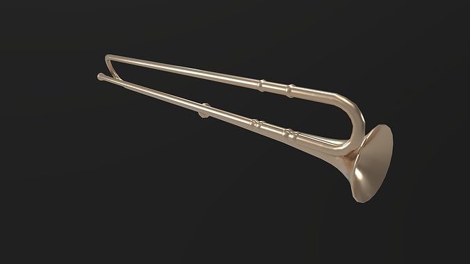 Trumpet brass trombone Low-poly 3D model