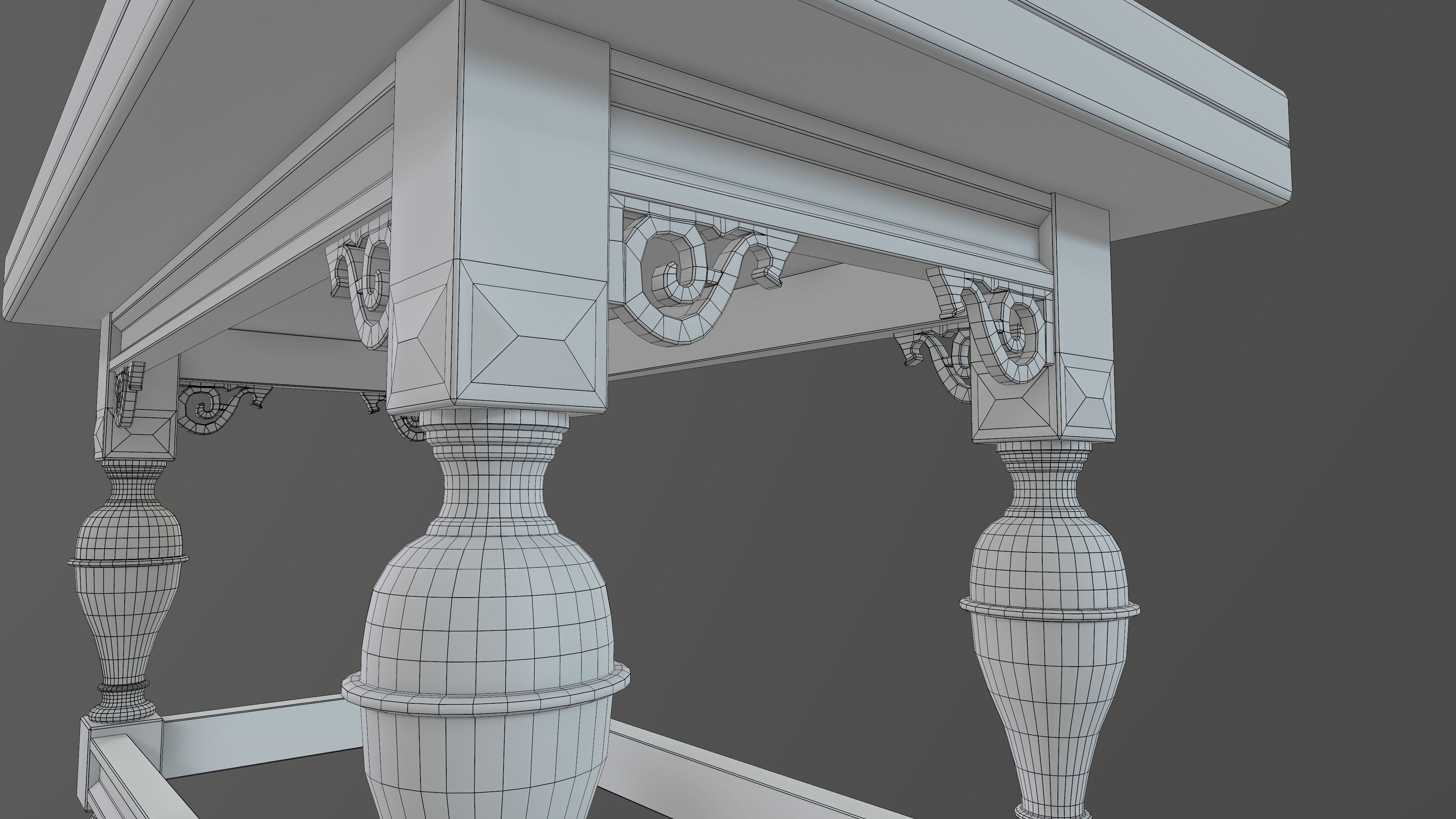 Wooden table 3D model_9