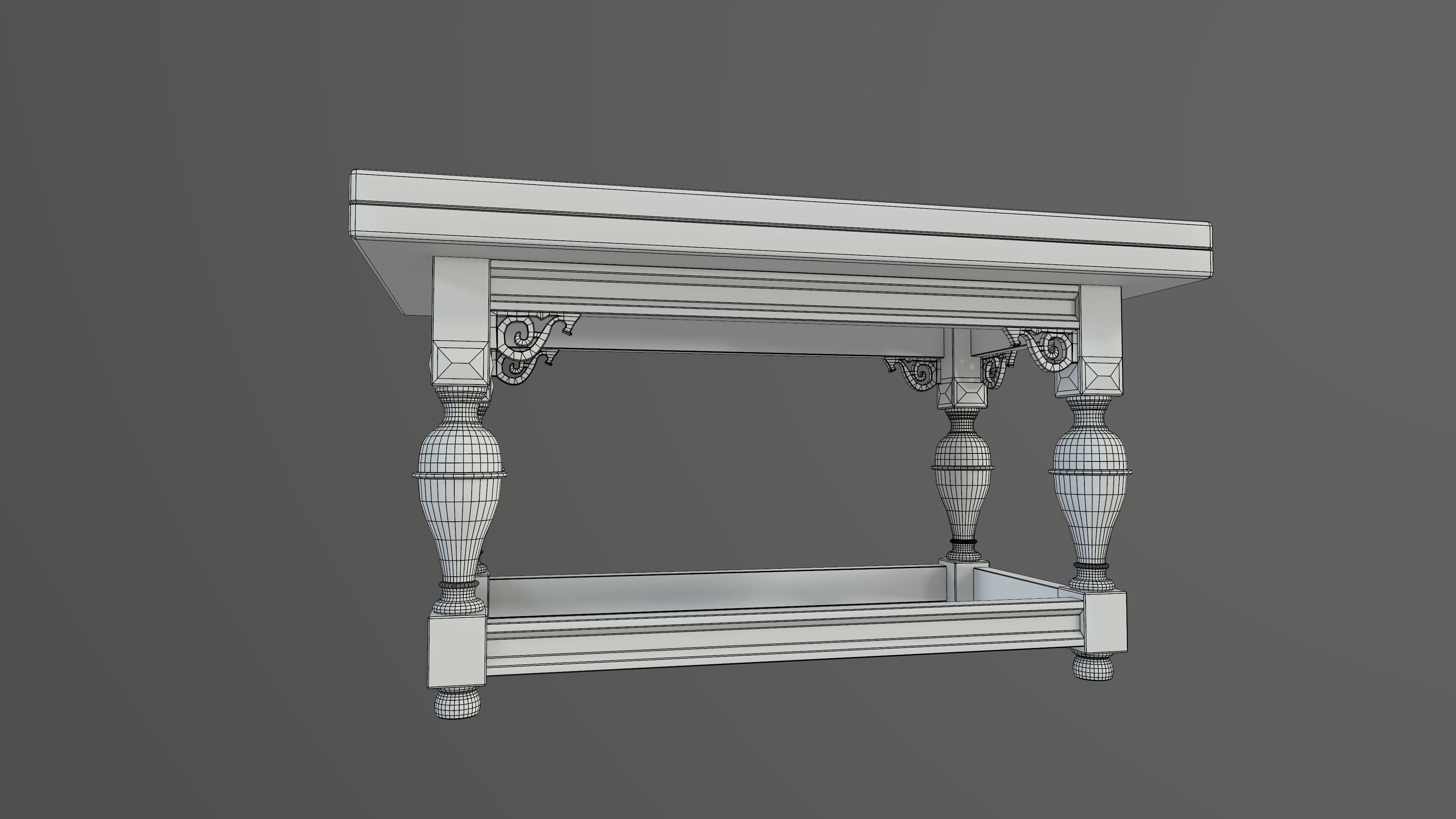 Wooden table 3D model_12