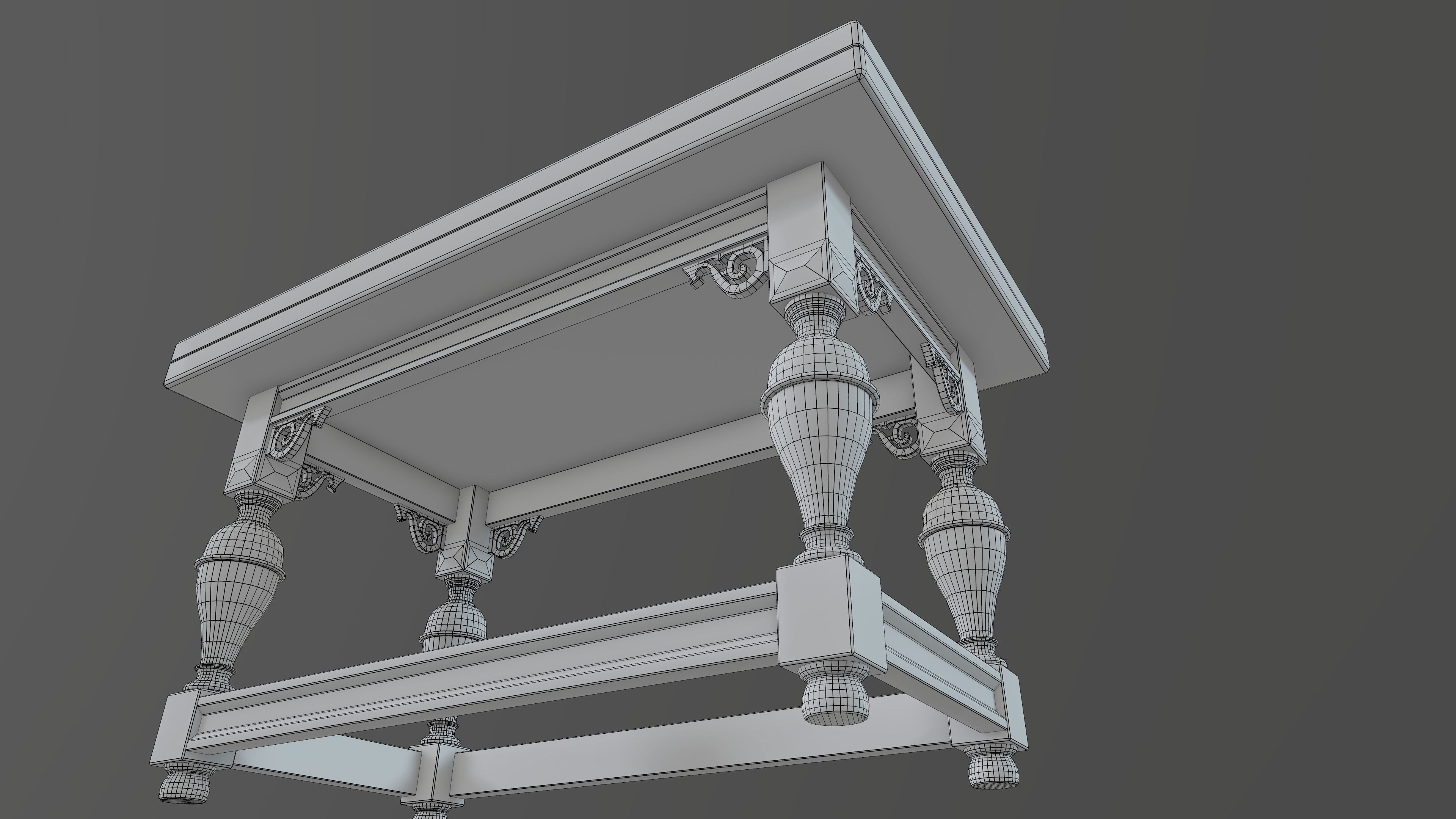 Wooden table 3D model_10