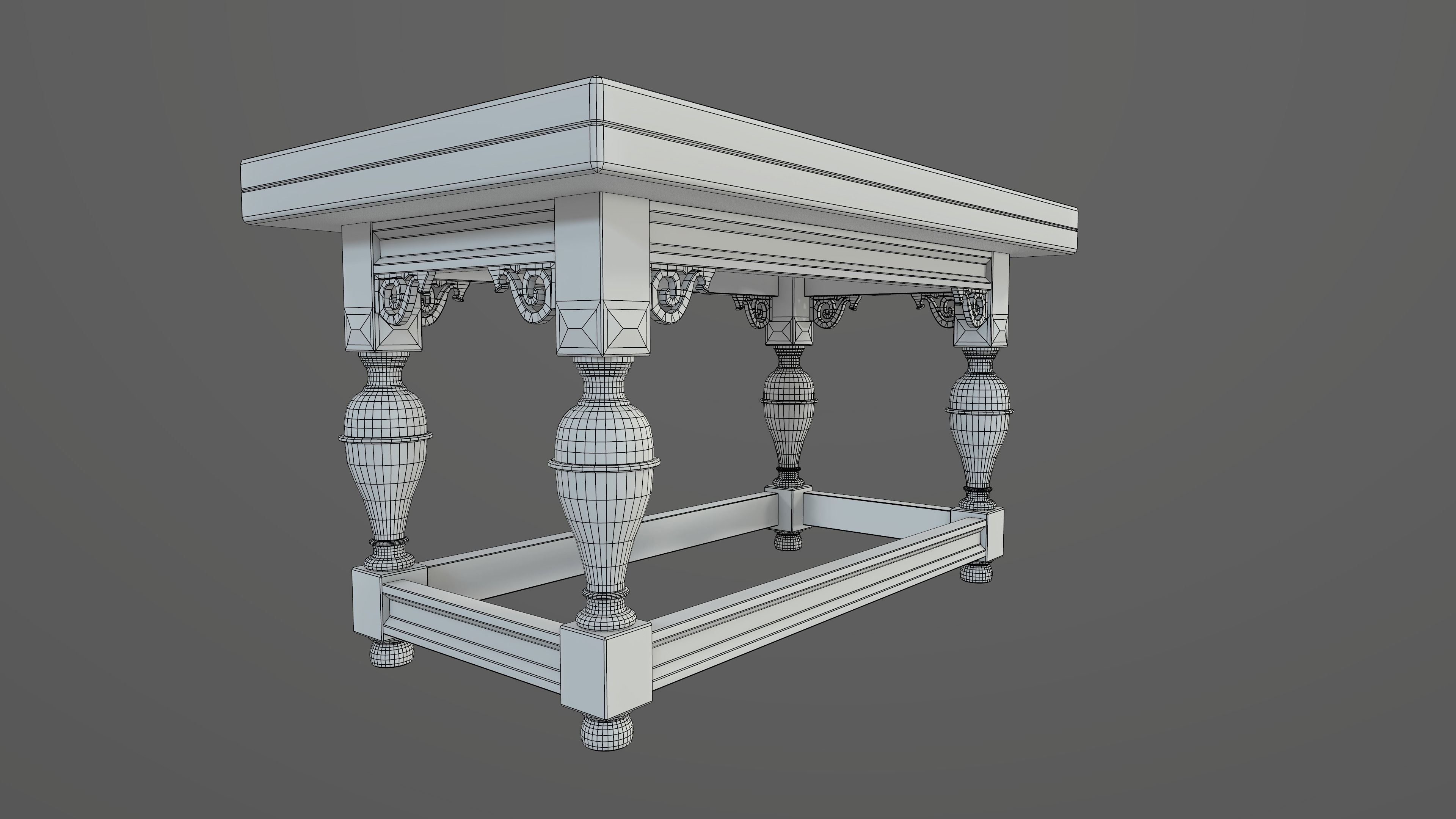 Wooden table 3D model_11