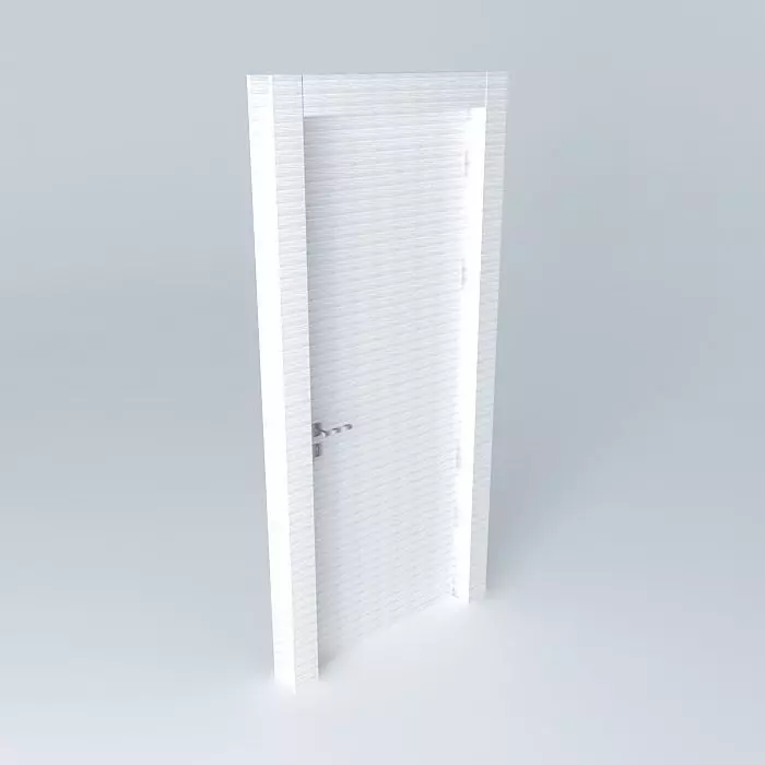 White modern door Free 3D model_0