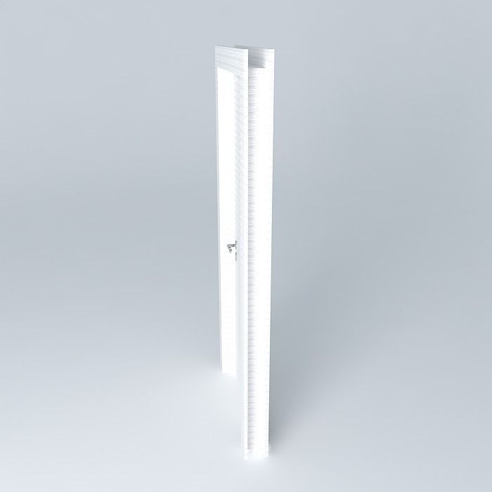 White modern door Free 3D model_2