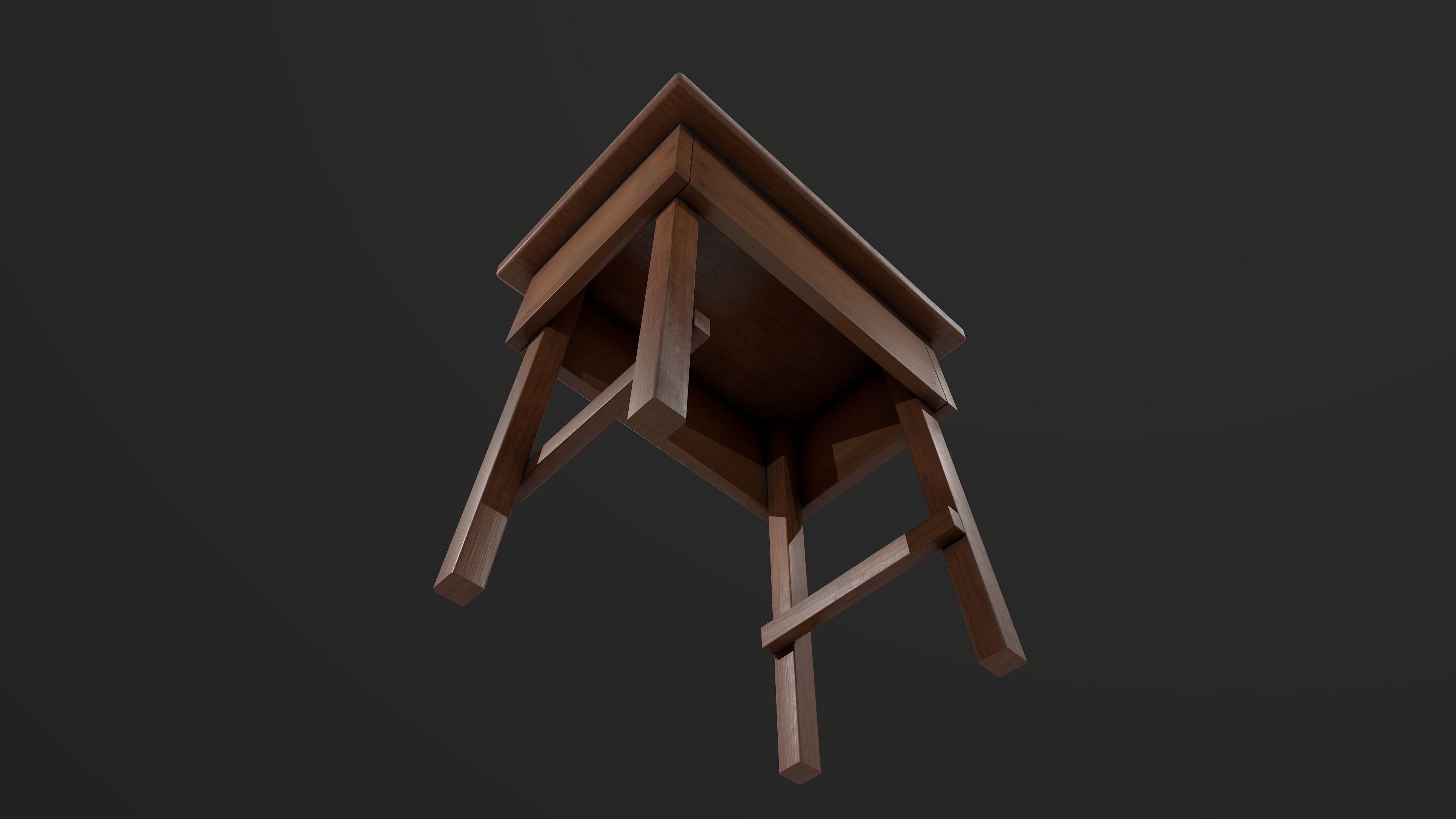 Side table Low-poly 3D model_6