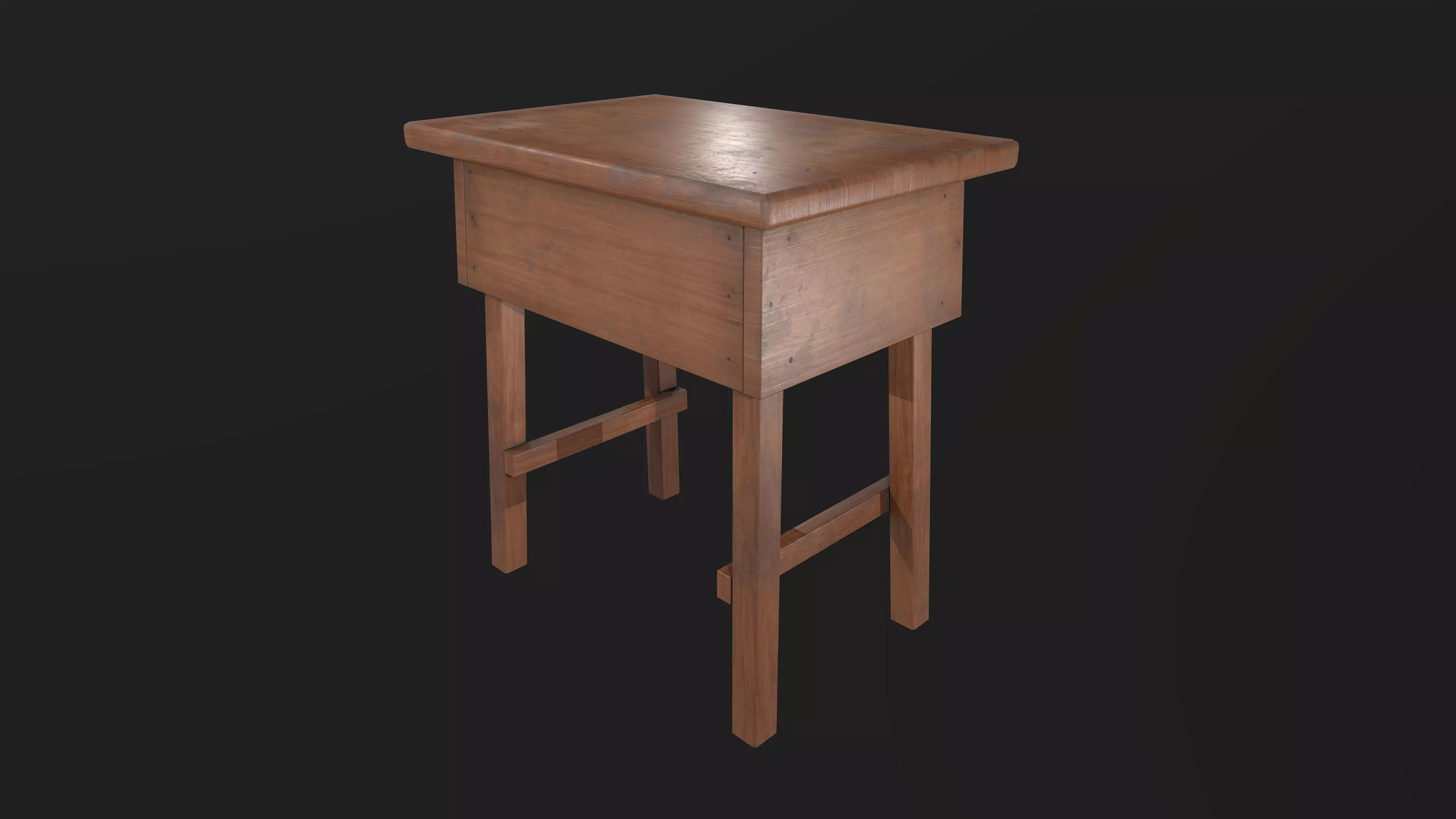Side table Low-poly 3D model_0