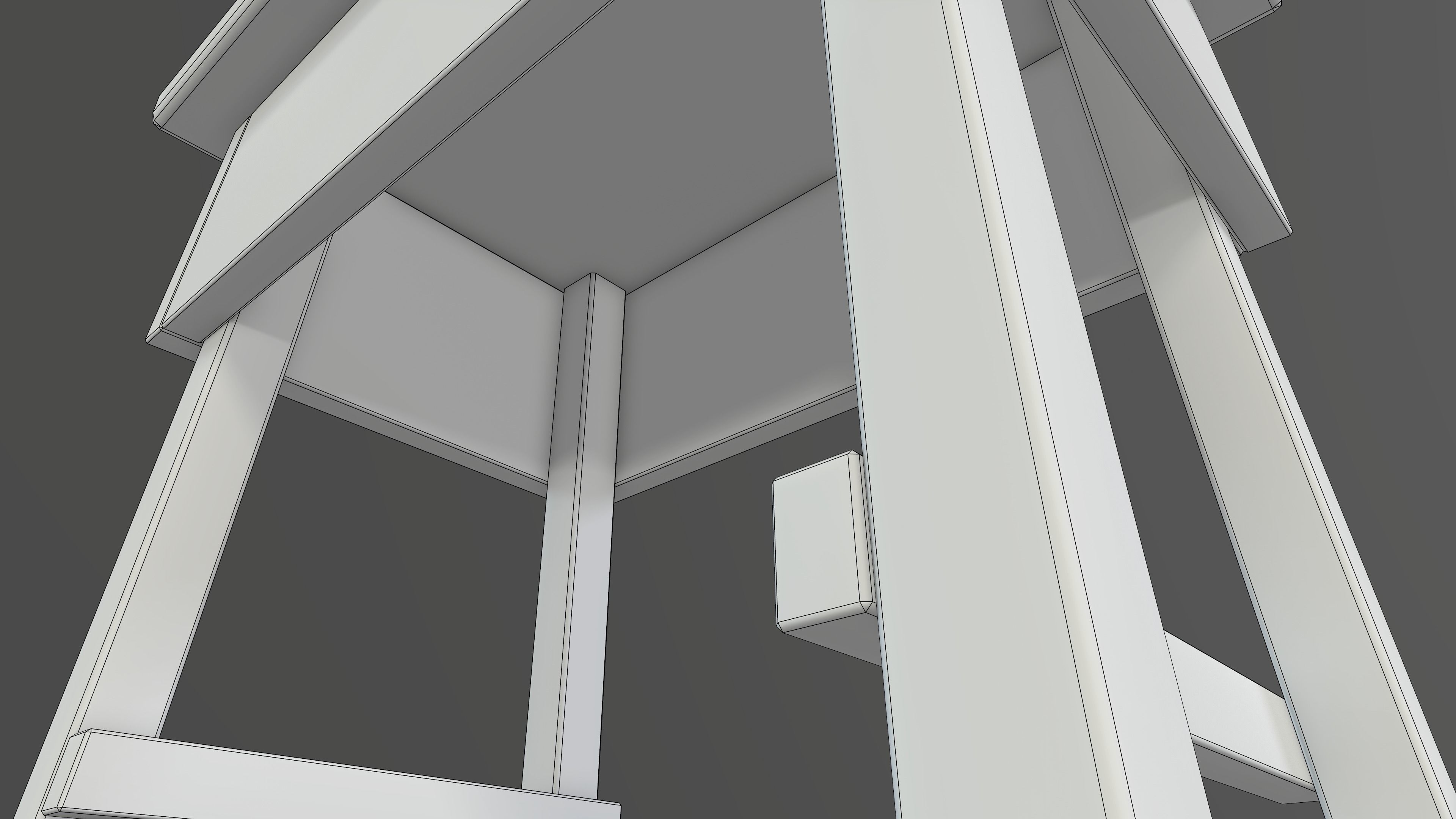 Side table Low-poly 3D model_9