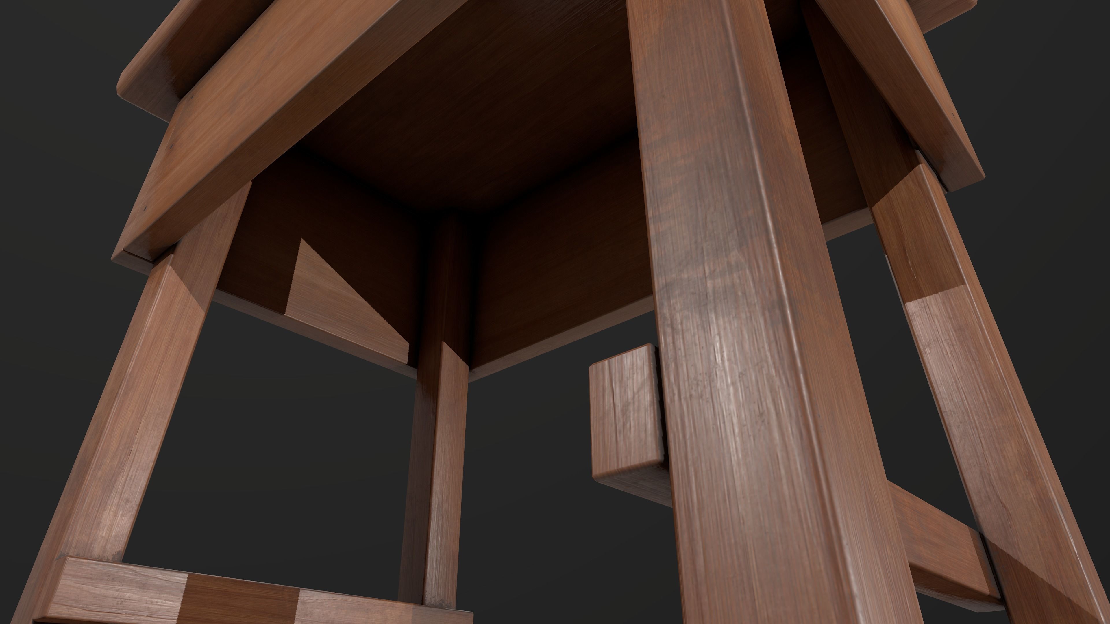 Side table Low-poly 3D model_4