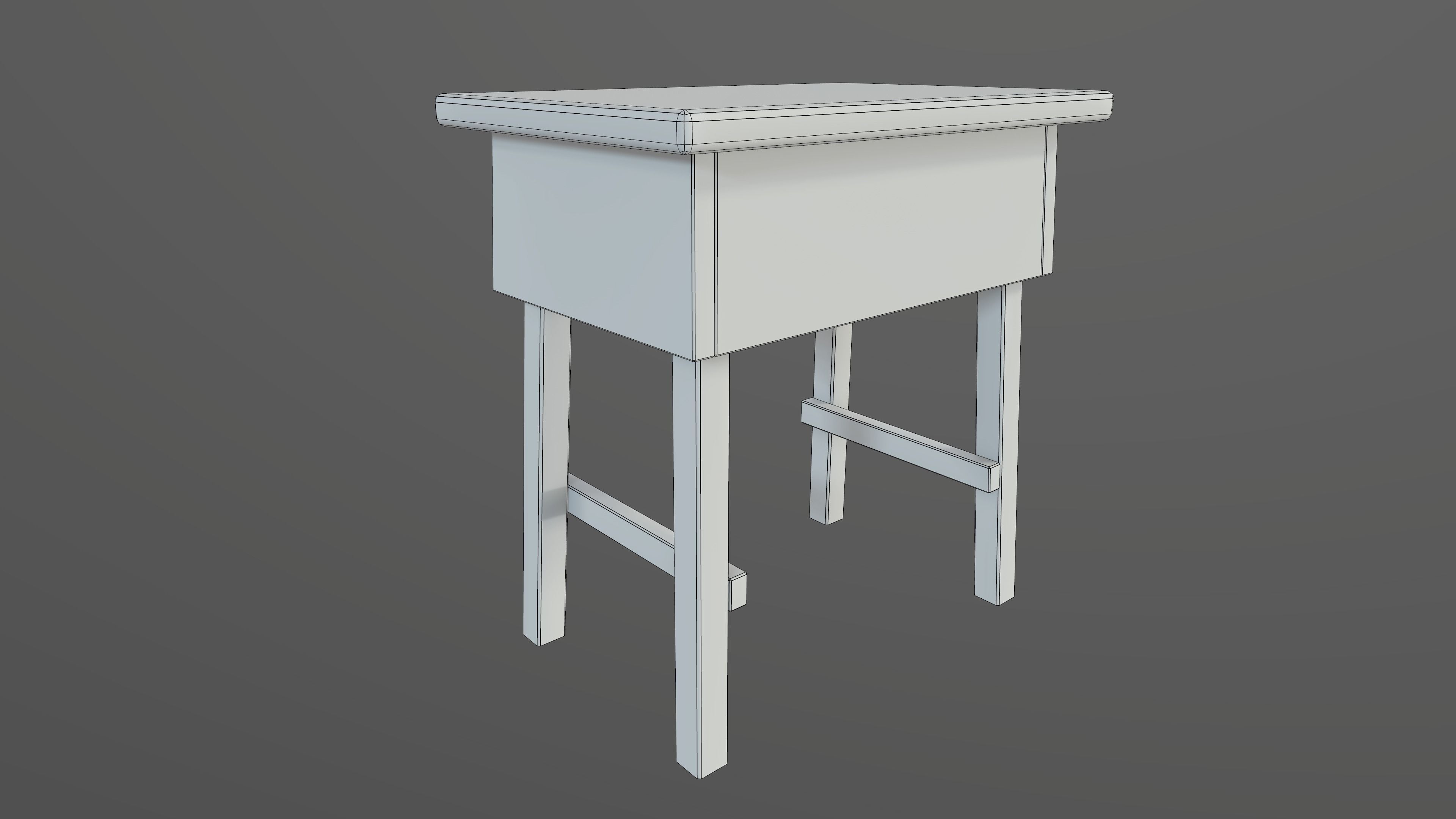 Side table Low-poly 3D model_8