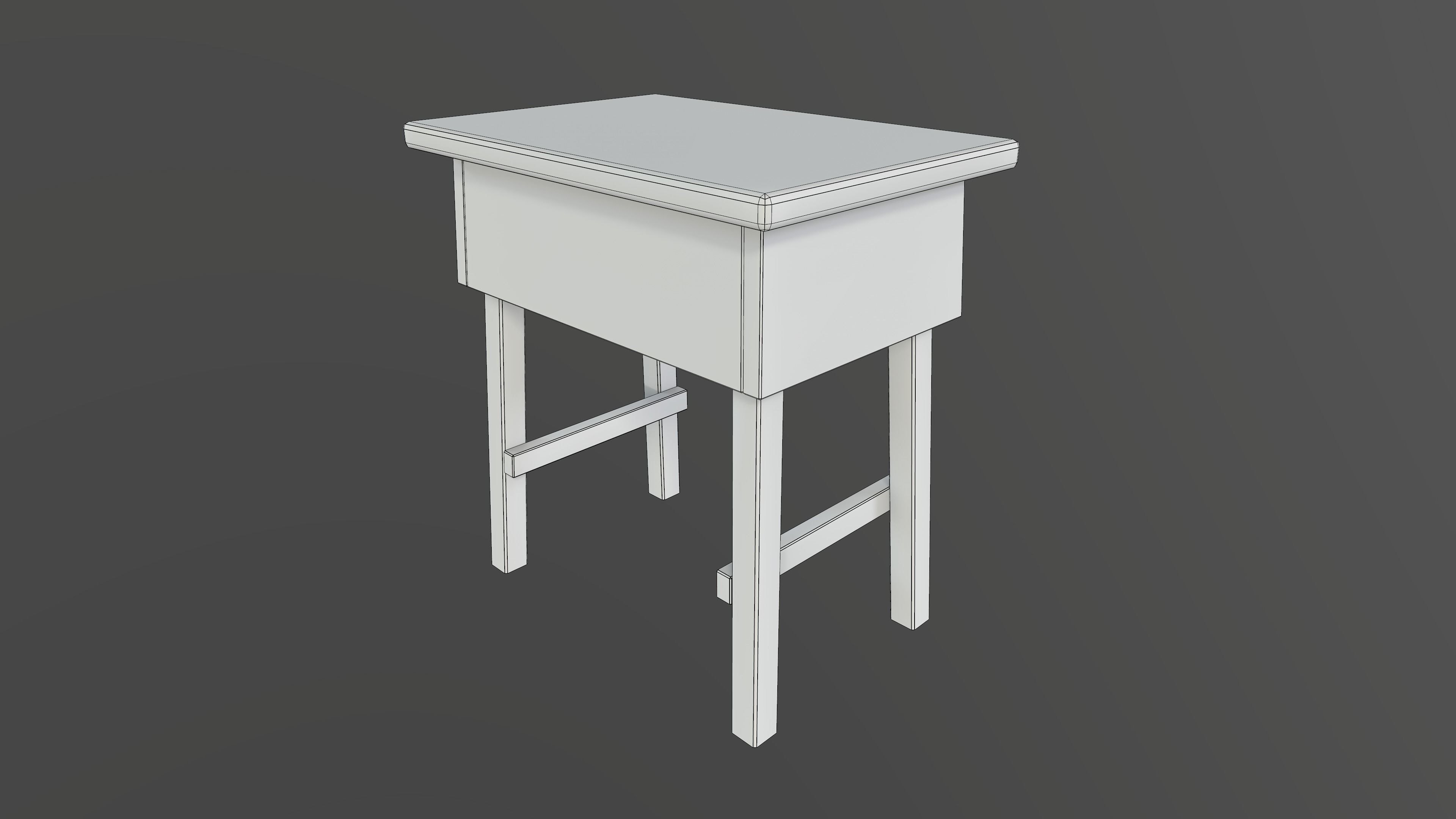 Side table Low-poly 3D model_7