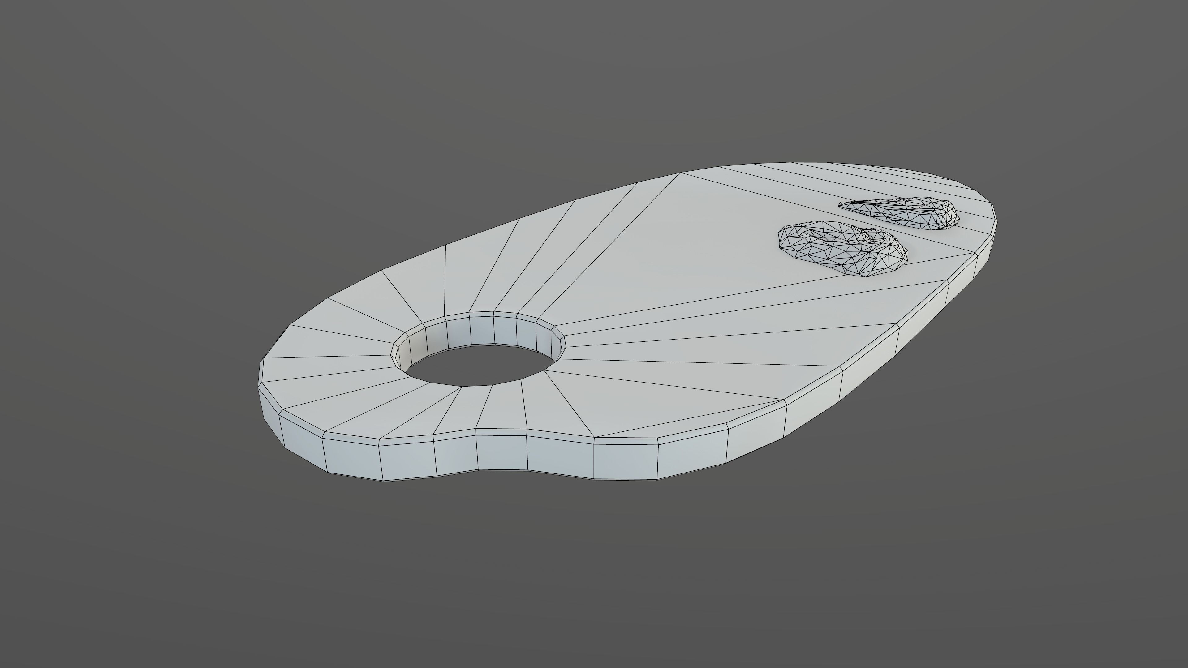 Artist palette 02 Low-poly 3D model_9