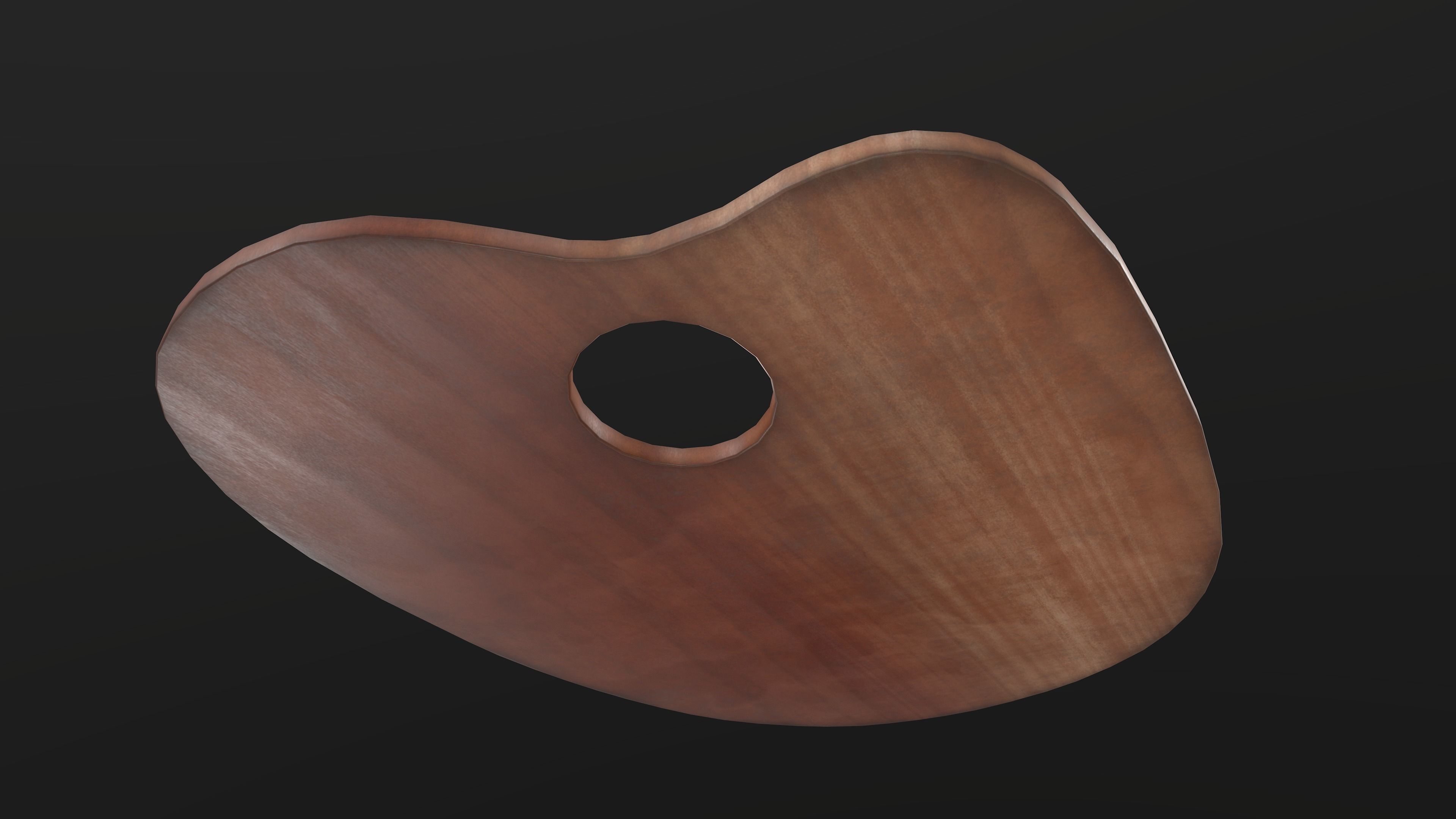 Artist palette 01 Low-poly 3D model_6