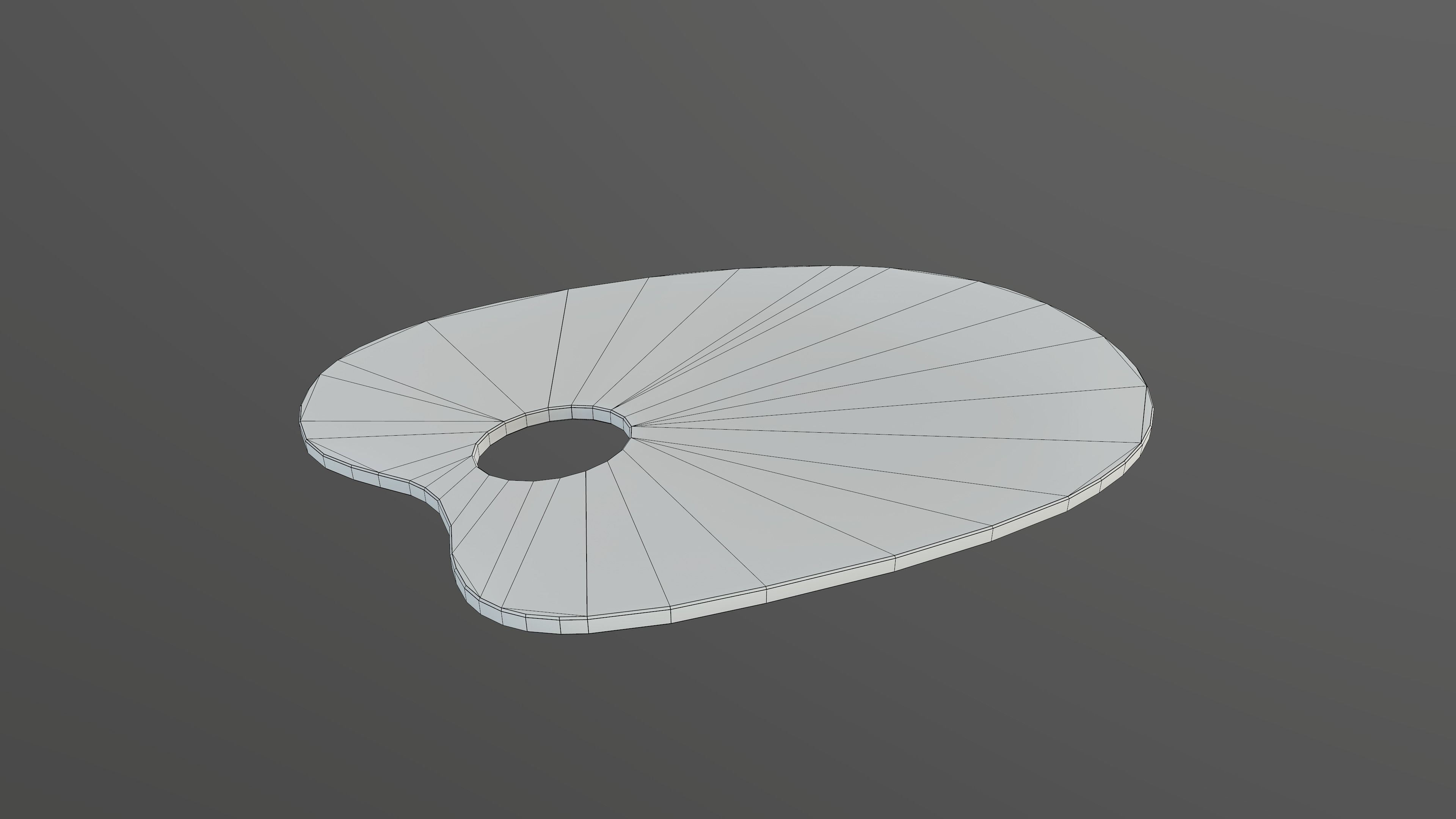 Artist palette 01 Low-poly 3D model_9