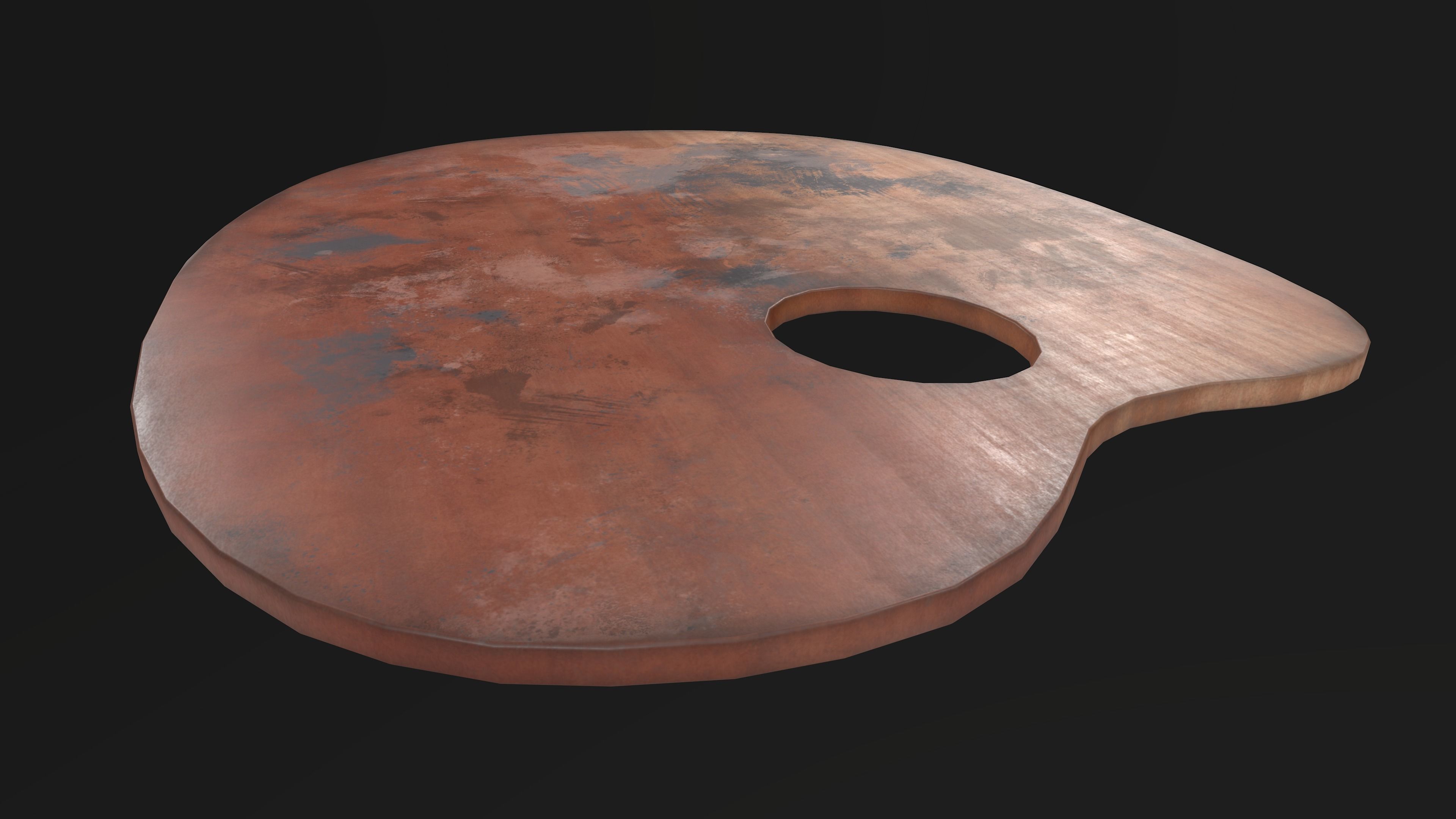 Artist palette 01 Low-poly 3D model_2