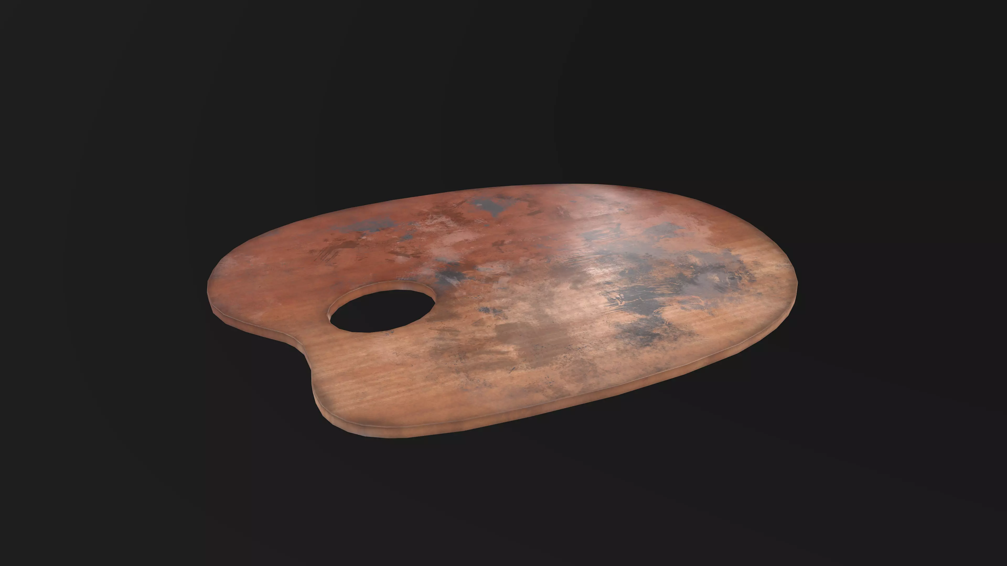 Artist palette 01 Low-poly 3D model_0