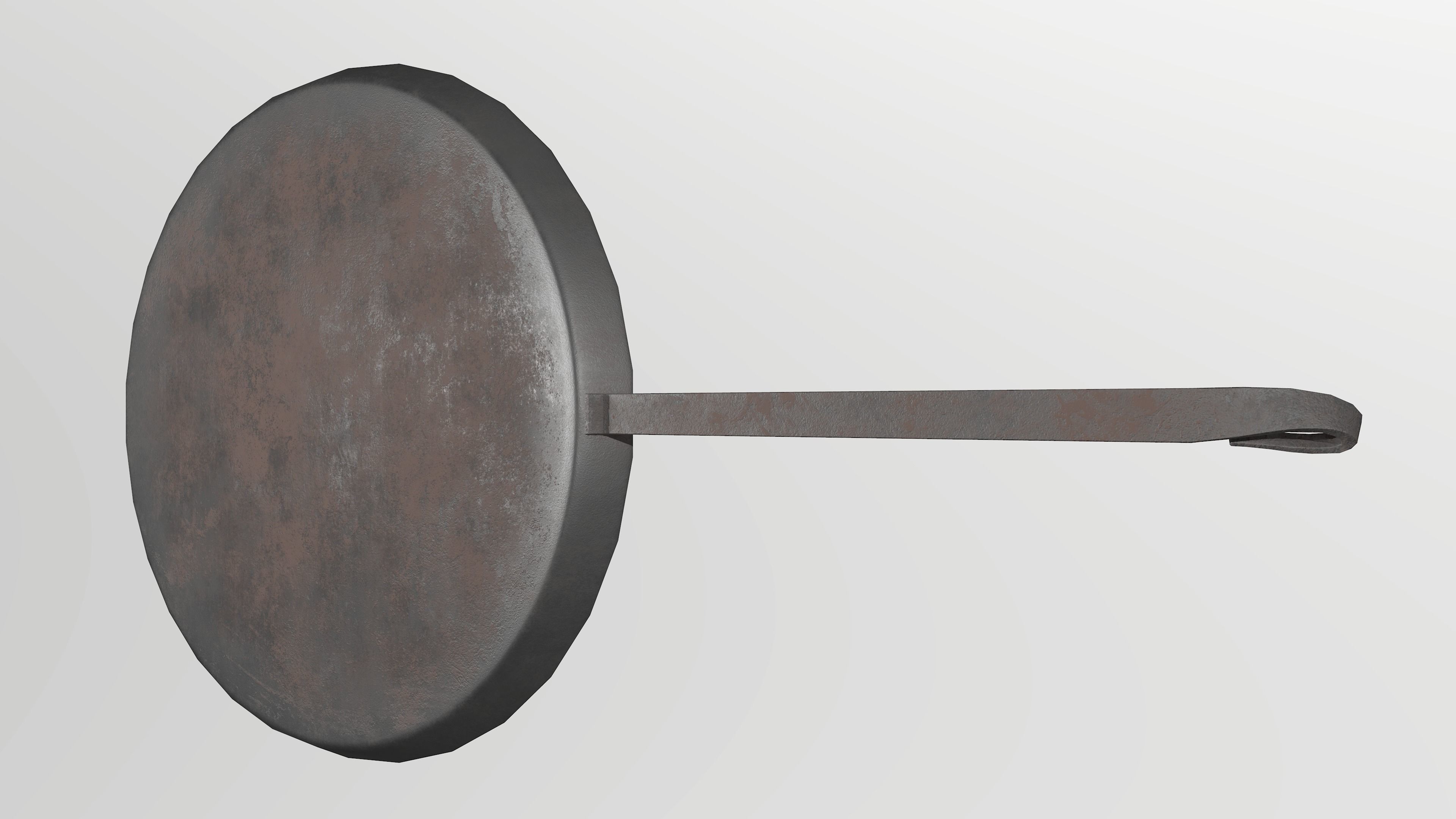 Pancake pan Low-poly 3D model_5
