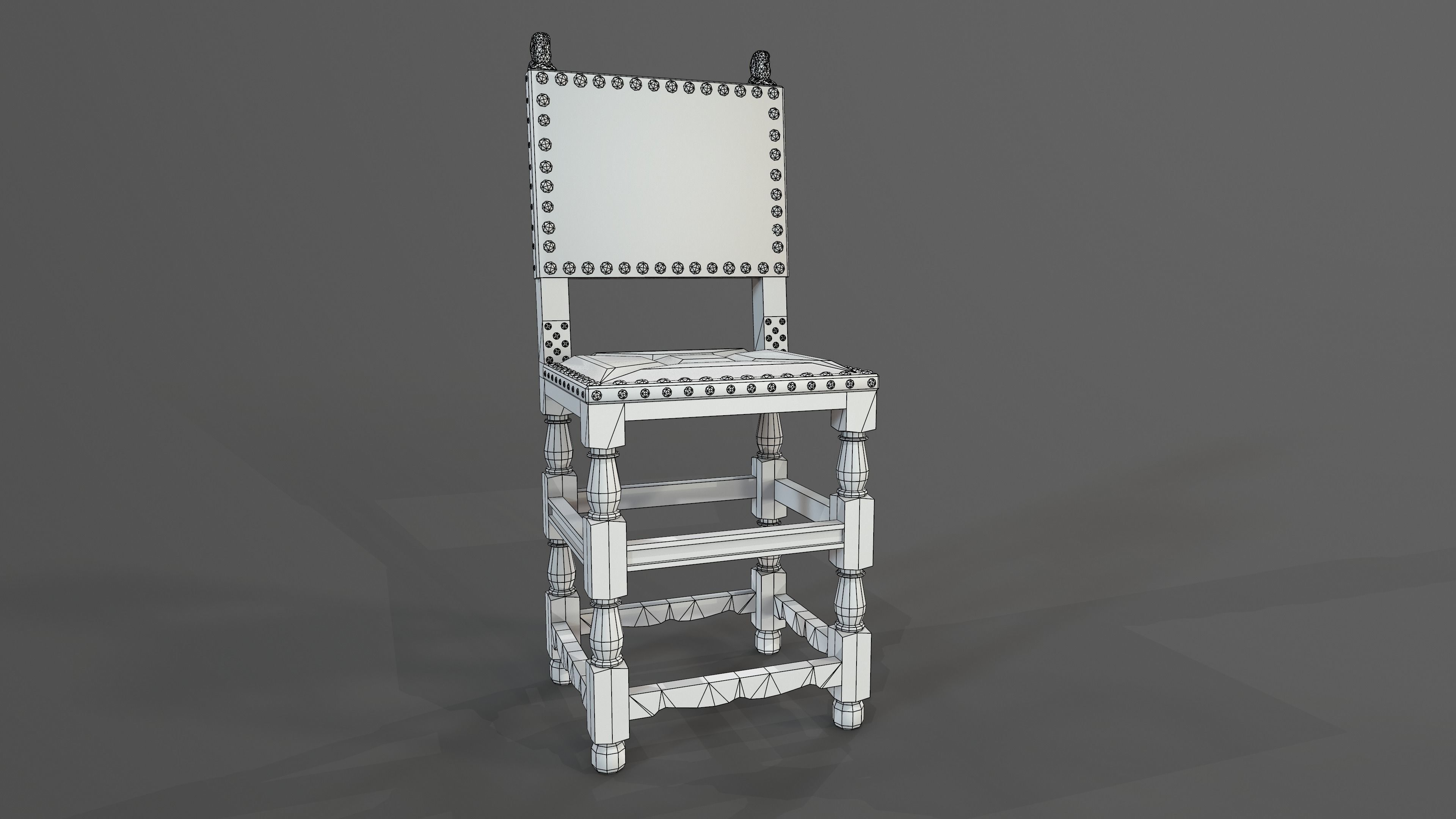 Chair 02 Low-poly 3D model_8