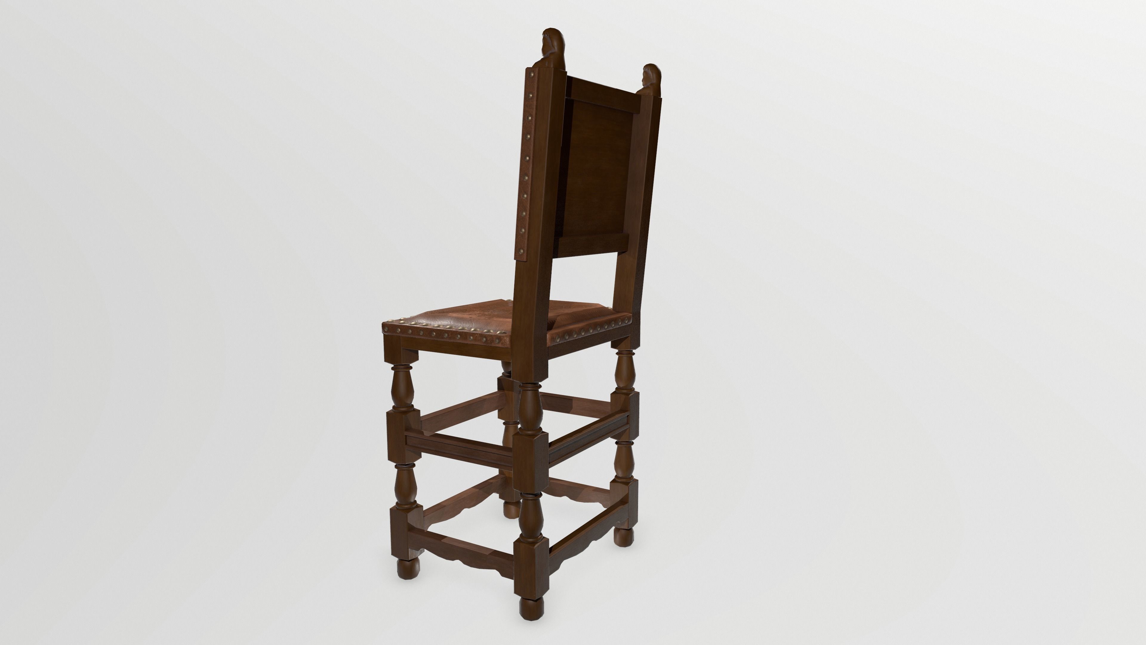 Chair 02 Low-poly 3D model_6