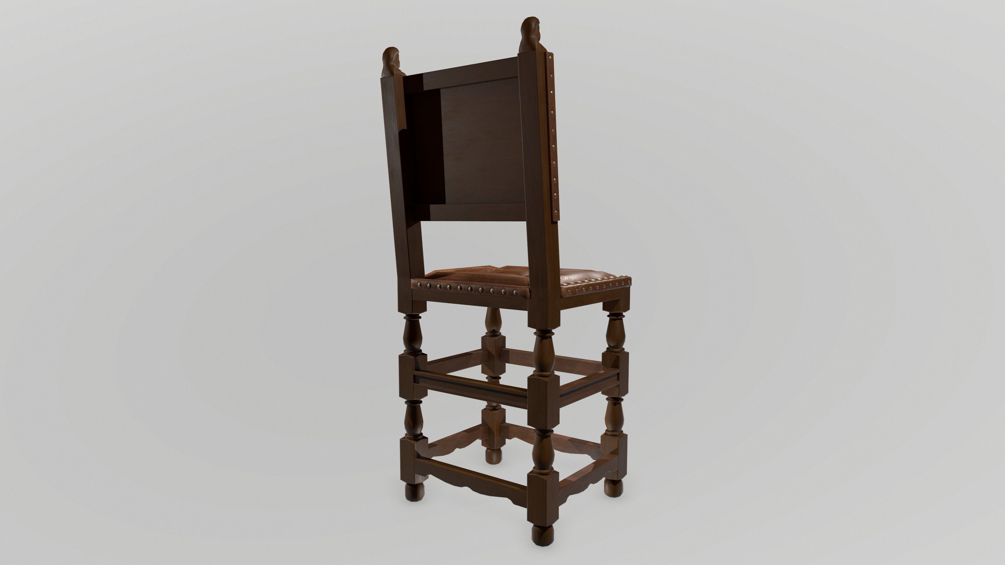 Chair 02 Low-poly 3D model_5