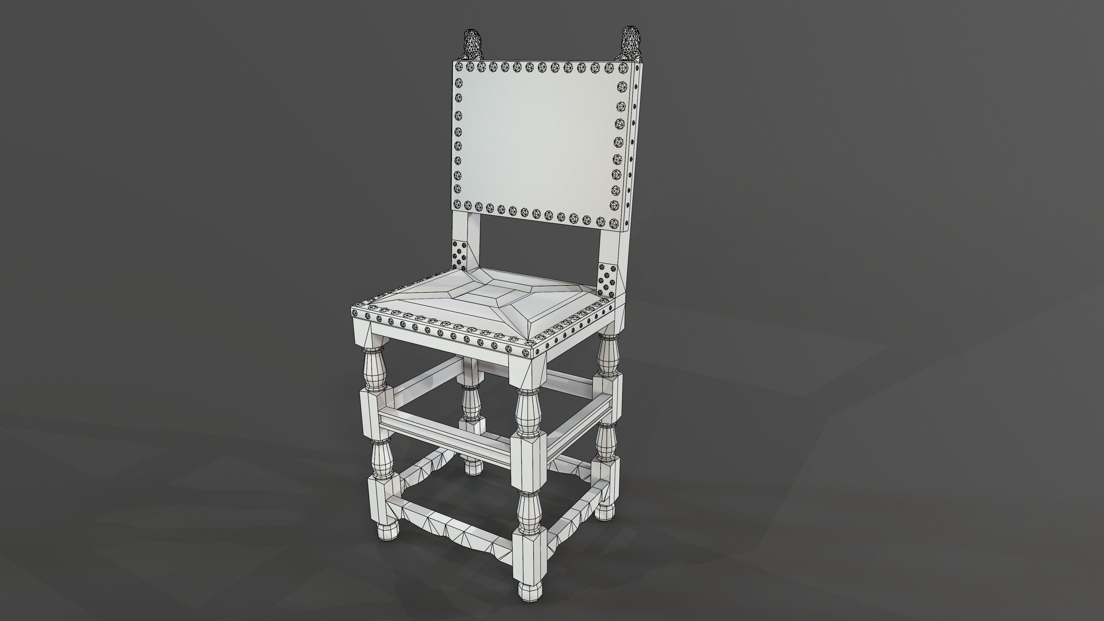 Chair 02 Low-poly 3D model_7