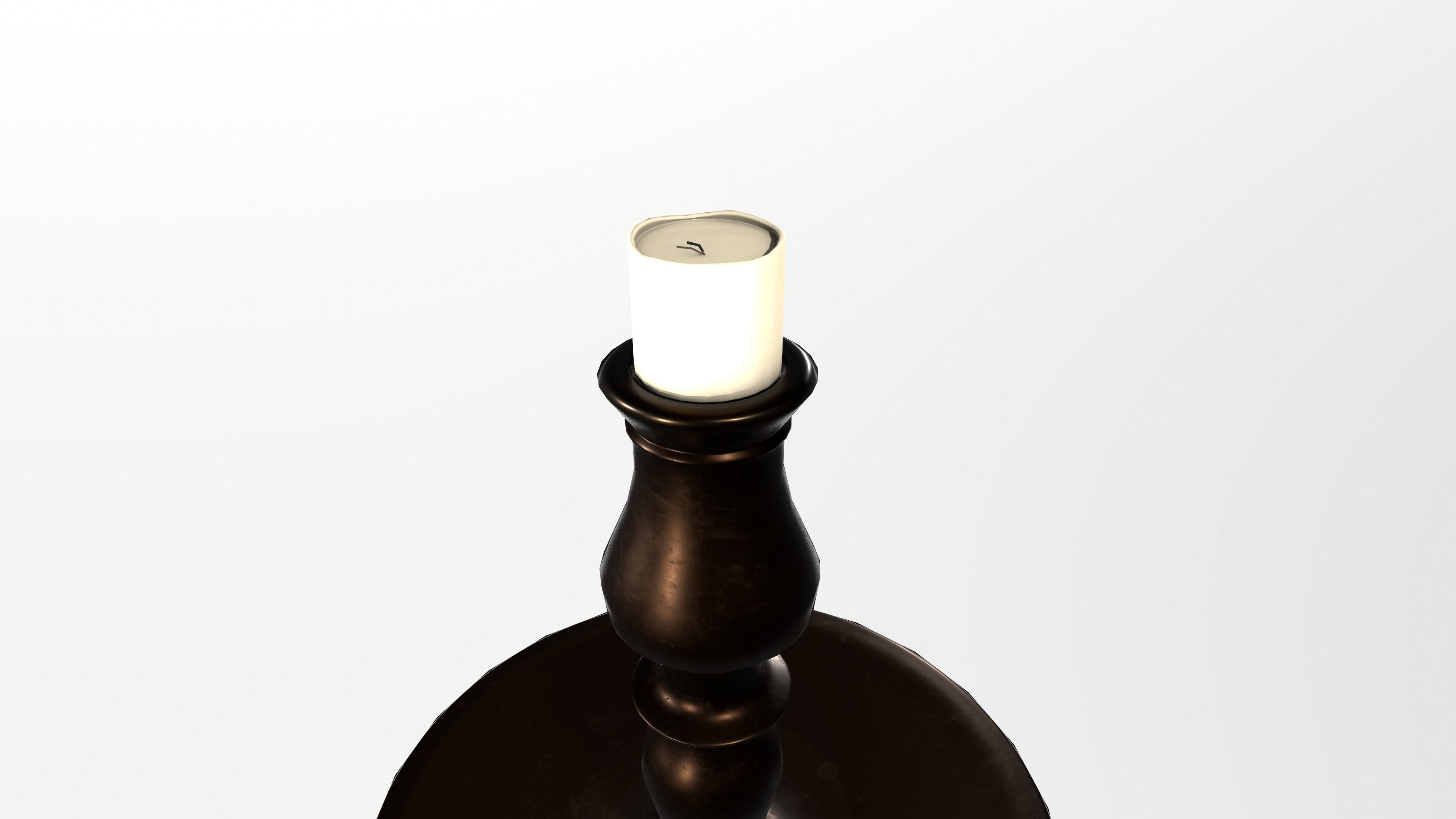 Candlestick candle stand Low-poly 3D model_4