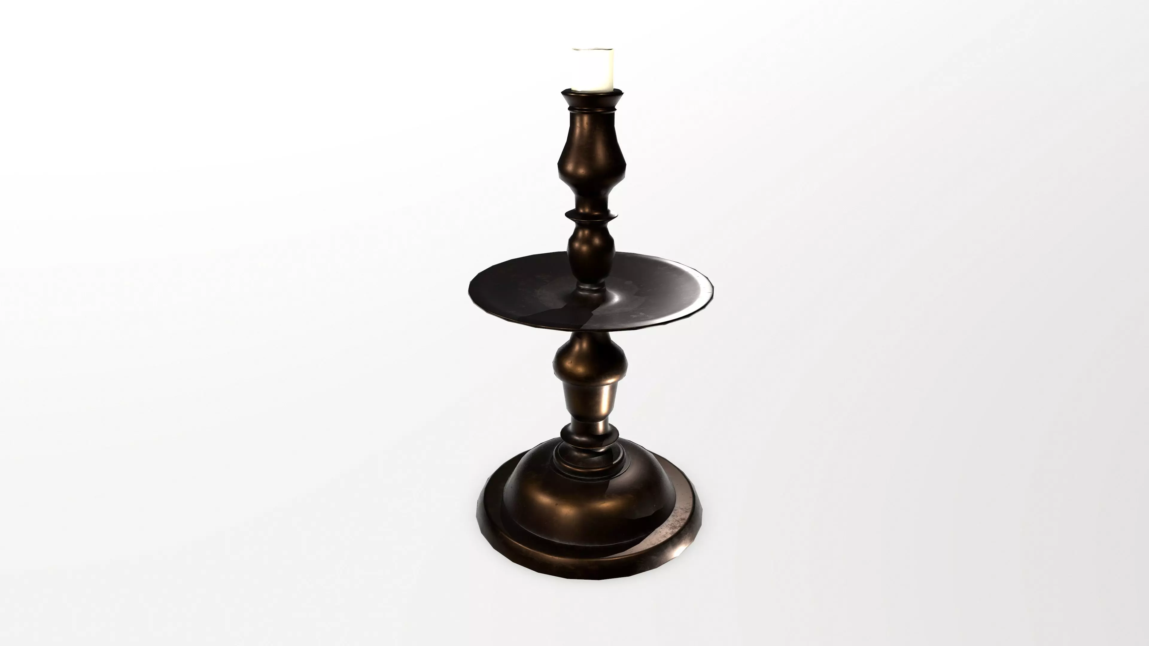 Candlestick candle stand Low-poly 3D model_0