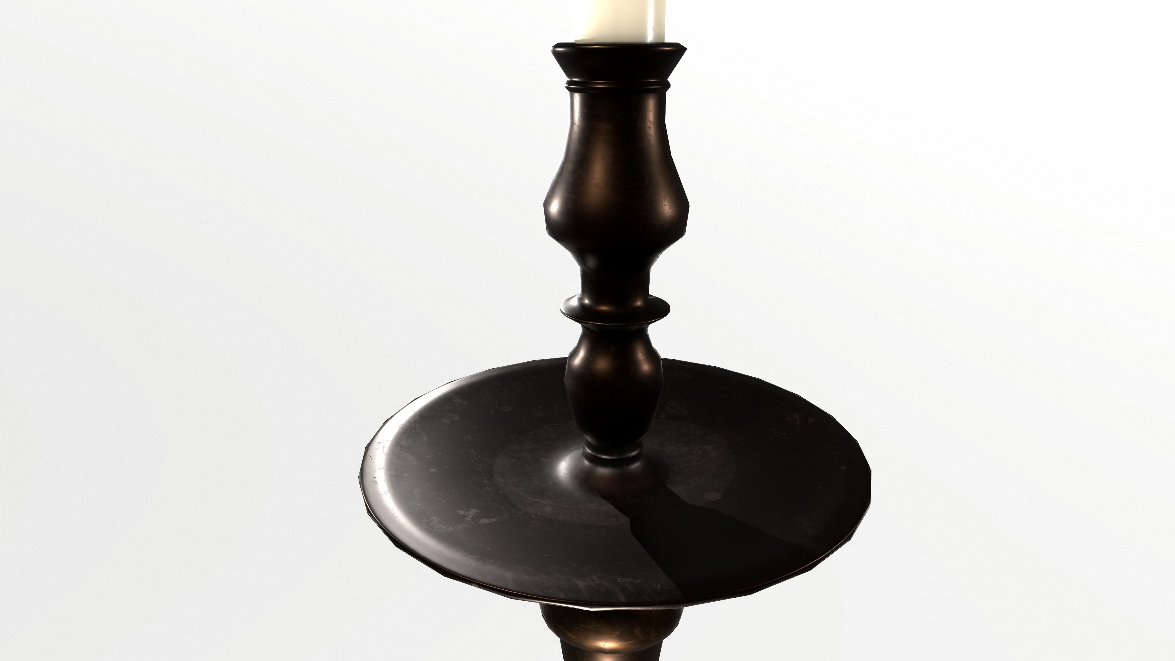 Candlestick candle stand Low-poly 3D model_3