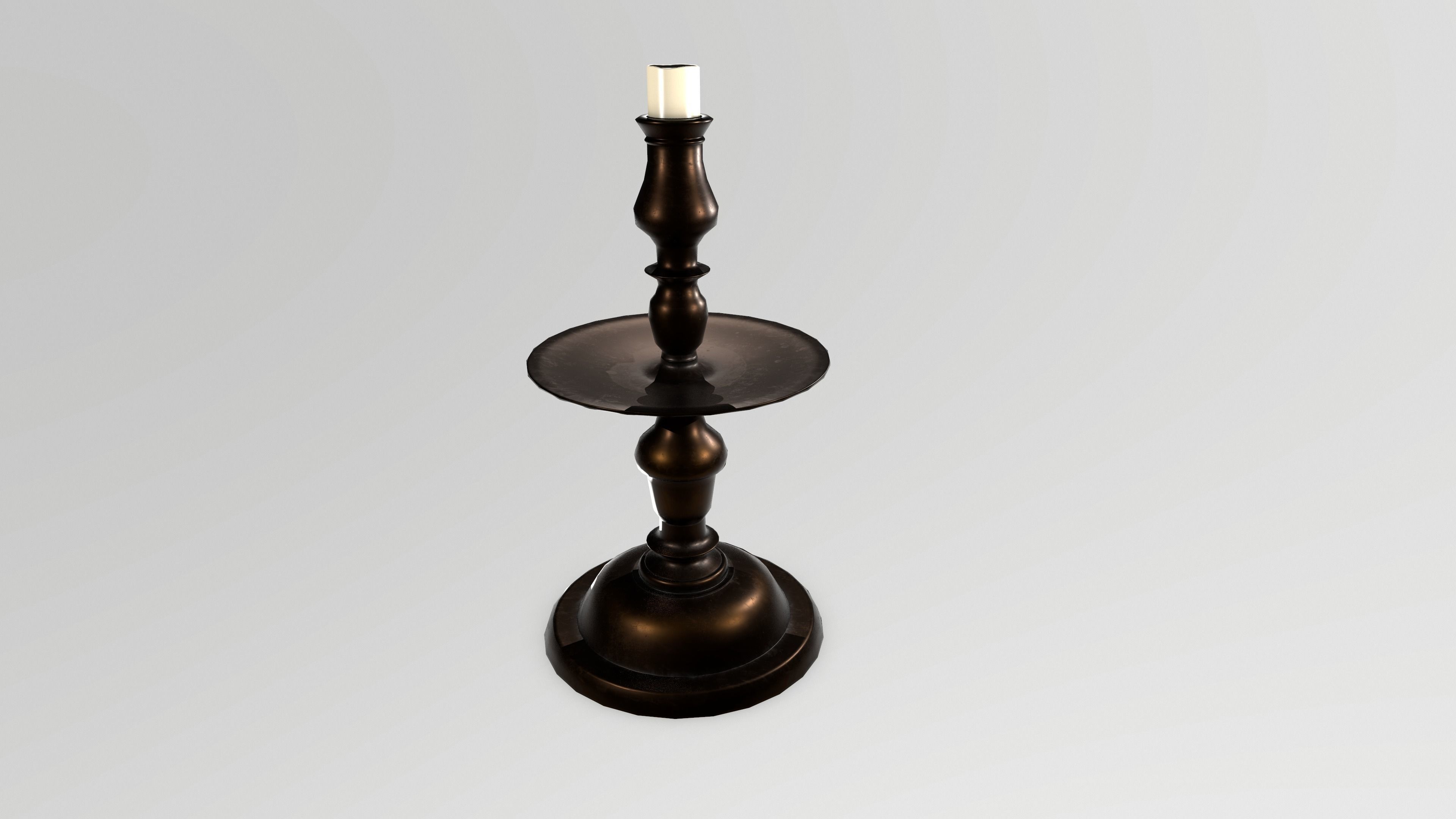 Candlestick candle stand Low-poly 3D model_6