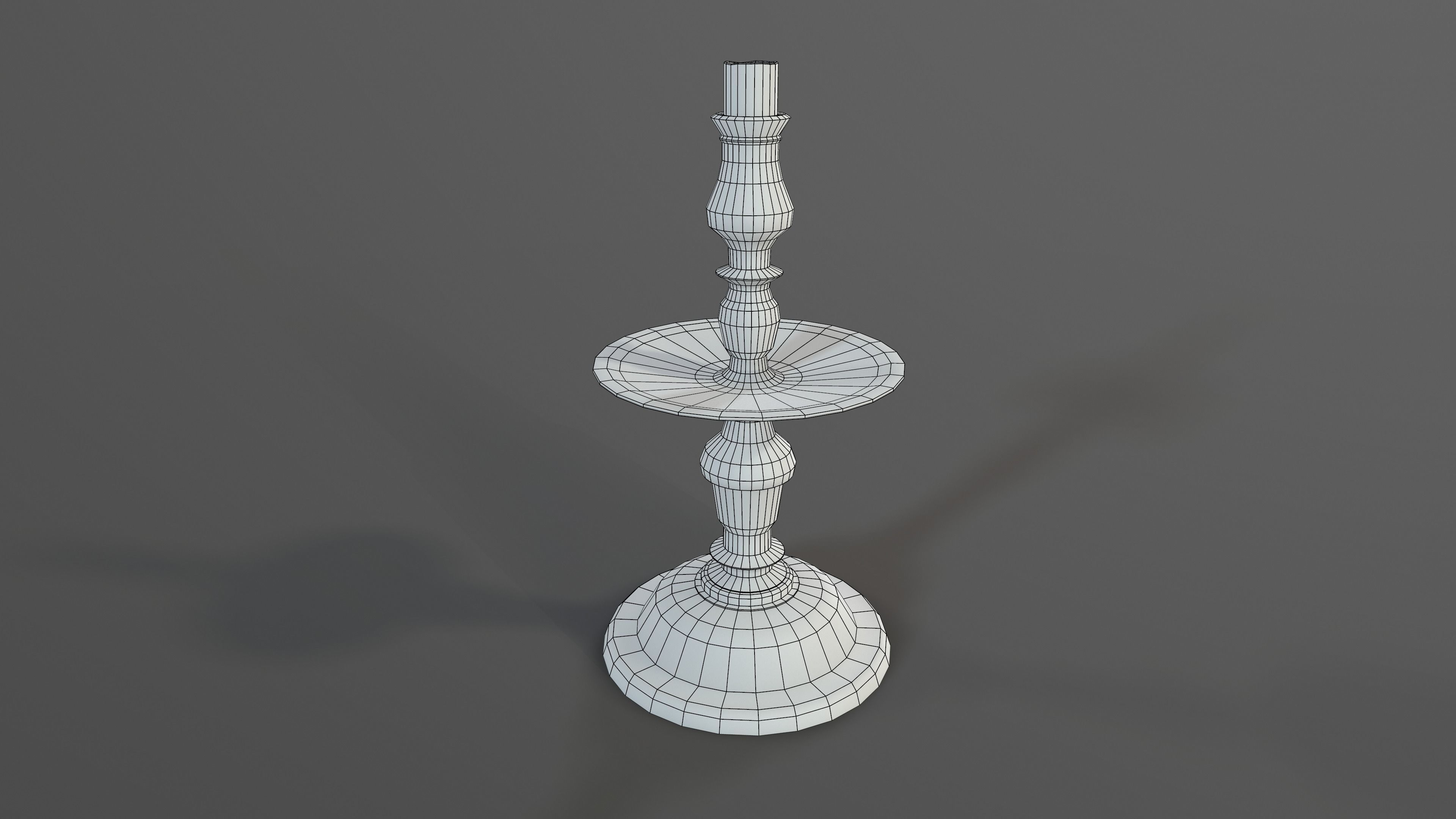 Candlestick candle stand Low-poly 3D model_7