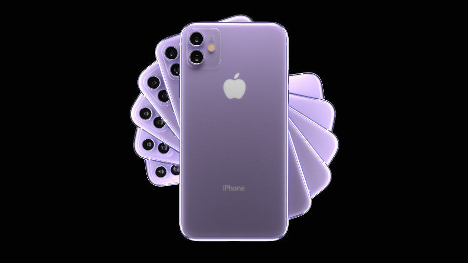 Apple iPhone XI purple model 3D 3D model_1