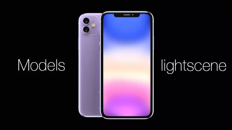 Apple iPhone XI purple model 3D 3D model_0