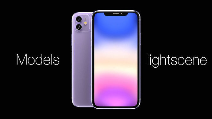Apple iPhone XI  purple model 3D   3D model